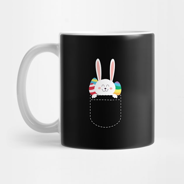 Cute Easter Bunny And Easter Eggs In A Pocket by BUBLTEES